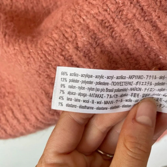 Zara Soft Cozy Knit Wool Alpaca Blend Drop  Shoulder Oversized Sweater Sz Small - Picture 8 of 8